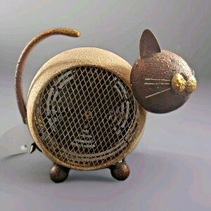 Deco Breeze Cat Figurine Electric Heater Fan Unique Discontinued TESTED WORKING
